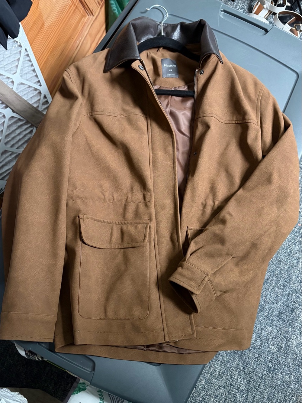 Women Brown Jacket with Dark Collar - Primark
